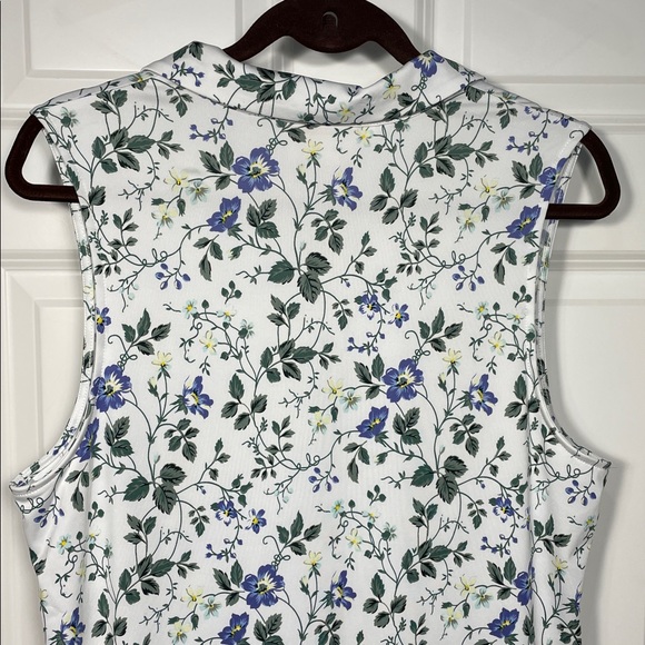 Laura Ashley Golf Tennis Dress Size XL Mini Floral Sleeveless Buttons Pleats - Picture 7 of 11